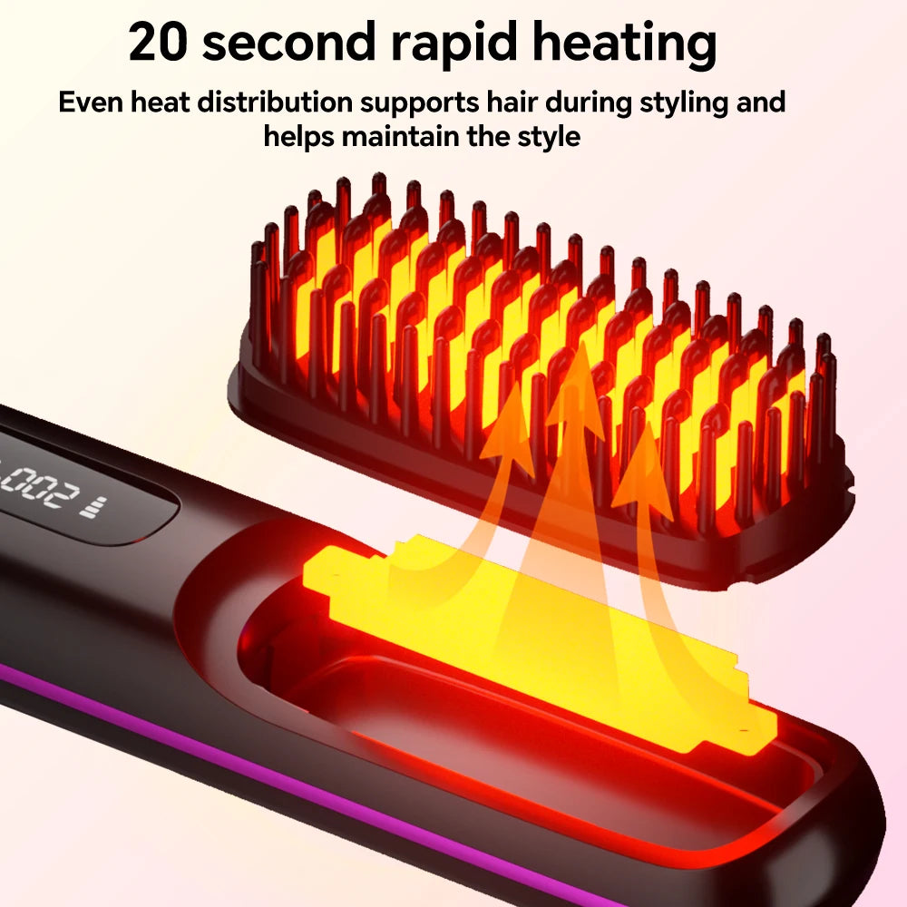 Cordless Ionic Hair Straightener Brush