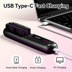 Cordless Ionic Hair Straightener Brush